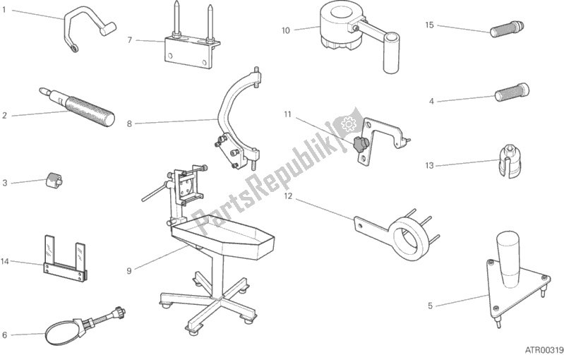 All parts for the 001 - Workshop Service Tools of the Ducati Multistrada 1200 ABS Brasil 2015